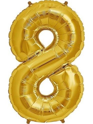 Ez Jet Ezjet  Balon Rakam Balon Folyo Orta Boy 75 cm Gold 8