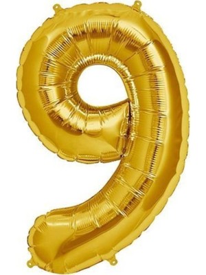 Ez Jet Ezjet  Balon Rakam Balon Folyo Orta Boy 75 cm Gold 9