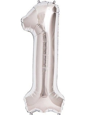 Ez Jet Ezjet Gümüş Folyo Balon 1 Rakamı