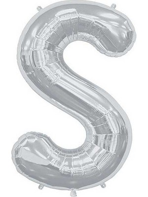 Ez Jet Ezjet  S Harf Folyo Gümüş Balon Küçük 35 cm