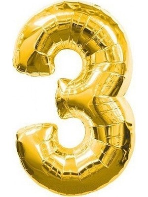 Ez Jet Ezjet Gold Folyo Balon 3 Rakamı