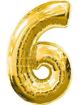 Fırsat Ayı Fırsatayı  Balon 6 Rakam Folyo Balon Gold 40'inch