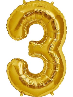 Fırsat Ayı Altın Renkli 100 cm 3 Rakamı Folyo Balon 3 Adet Parti & Kutlama Malzemeleri