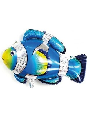Fırsat Ayı Fırsatayı  Folyo Balon Doğum Günü Balonu Parti Balonu 90 x 71 cm Mavi Balık