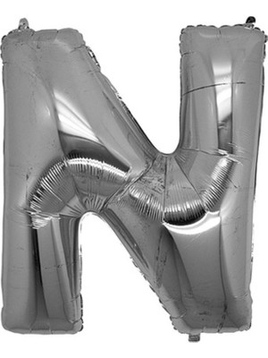 Fırsat Ayı Fırsatayı  Harf Folyo Balon N Harfi Büyük Boy Balon Gümüş/gri 100CM