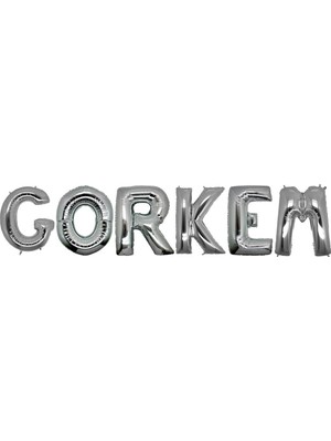 Pembecin Doğum Günü Görkem Gümüş Folyo Balon Set 40CM Isim Balon