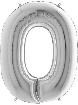 Pembecin  Balon Parti 0 Rakamı Gümüş Folyo Balon 102 cm