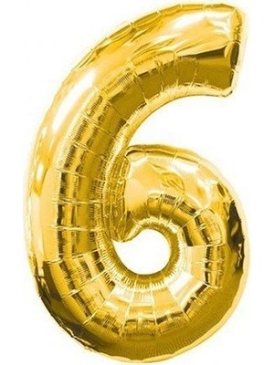 Pembecin Gold Folyo Balon 6 Rakamı