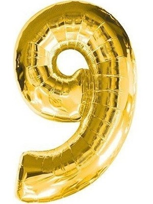 Pembecin Gold Folyo Balon 9 Rakamı