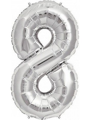 Vegetti Gümüş Folyo Balon 8 Rakamı