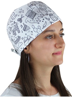 Dr. Mia Dr.mia Doktor Hemşire Bone  Aşçı Desenli Bone Cerrahi-Ameliyathane Bonesi