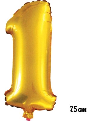 Pazariz  75 cm 1 Rakam Folyo Balon Altın