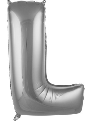 Pazariz  Balon L Harf 76 cm Gümüş Folyo Balon 34 Inc