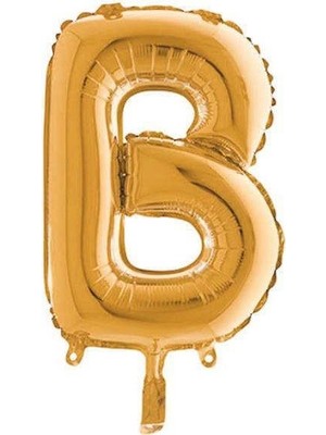 Pazariz  Gold Renk Folyo Balon B Harfli Helyum Balon 100 cm Dev Boy