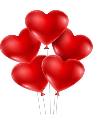 Pazariz  Kırmızı Kalp Balon 20 Adet