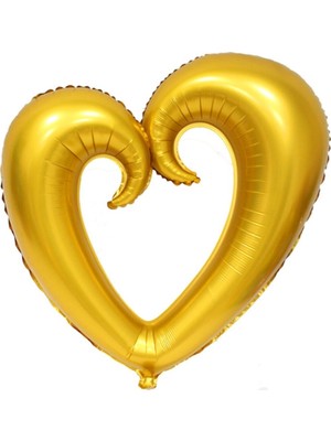 Ez Jet Ezjet  Balon Gold Ortası Boş Kalp Folyo Balon
