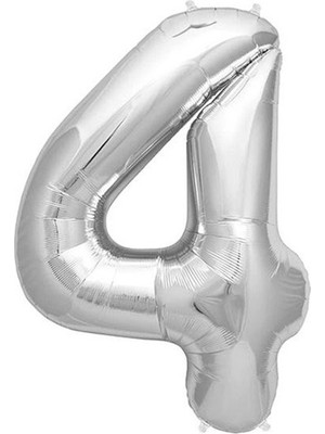 Ez Jet Ezjet  Balon Rakam Balon Folyo Orta Boy 75 cm Gümüş 4