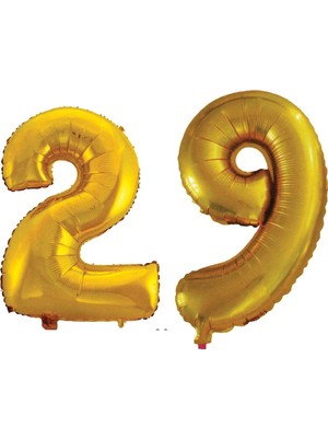 Ez Jet Ezjet  29 Yaş Sayı Folyo Balon Altın 90 cm