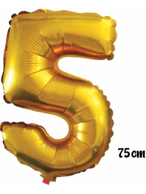 Ez Jet Ezjet  75 cm 5 Rakam Folyo Balon Altın