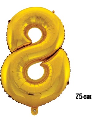Ez Jet Ezjet  75 cm 8 Rakam Folyo Balon Altın