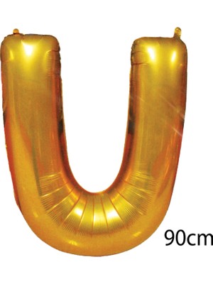 Ez Jet Ezjet  90 cm U Harfi Folyo Balon Altın