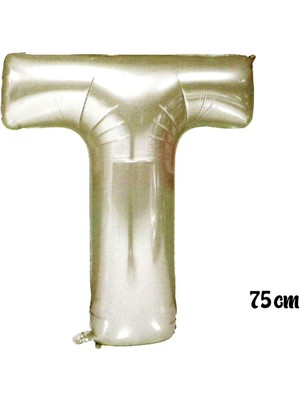 Ez Jet Ezjet  75 cm T Harfi Folyo Balon Gümüş