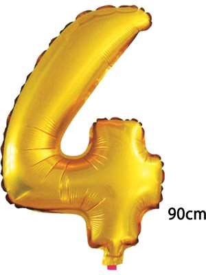 Ez Jet Ezjet  90 cm 4 Rakamı Folyo Balon Altın