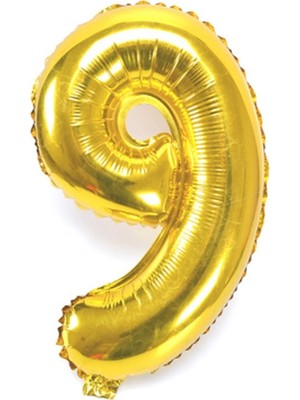Ez Jet Ezjet  Balon 9 Gold Sayılı Folyo Balon 100CM