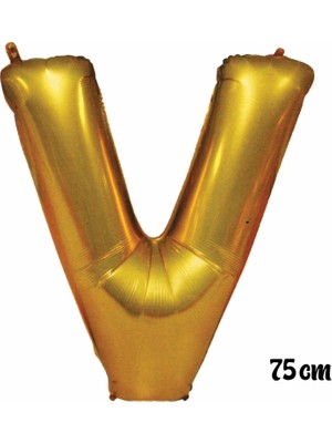 Ez Jet Ezjet  75 cm V Harfi Folyo Balon Altın