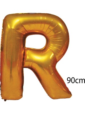 Ez Jet Ezjet  90 cm R Harfi Folyo Balon Altın