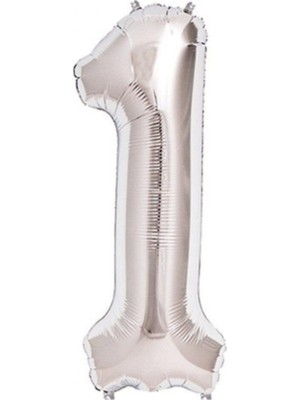 Pembecin  Balon 1 Rakamı Gümüş 100 cm Folyo Balon
