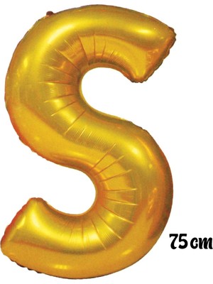 Pembecin  75 cm S Harfi Folyo Balon Altın