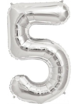 Pembecin  Balon 5 Rakamı Gümüş 100 cm Folyo Balon