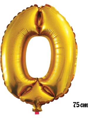 Fırsat Ayı Fırsatayı  75 cm 0 Rakam Folyo Balon Altın