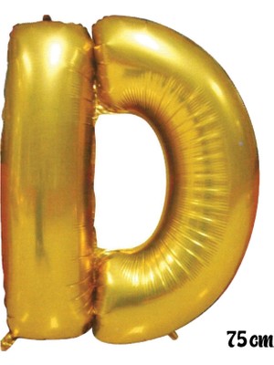 Fırsat Ayı Fırsatayı  75 cm D Harfi Folyo Balon Altın
