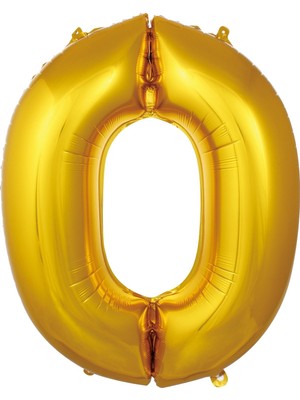 Fırsat Ayı Fırsatayı  Balon 0 Rakam 76 cm Gold Folyo Balon 34 Inc