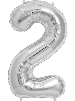 Fırsat Ayı Fırsatayı  Balon Rakam Balon Folyo Orta Boy 75 cm Gümüş 2
