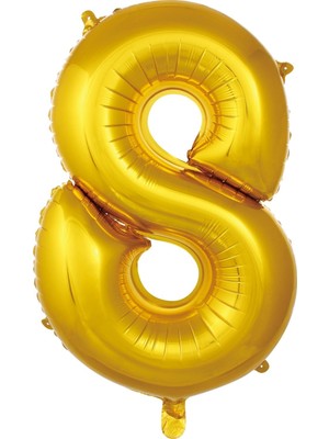 Fırsat Ayı Fırsatayı  Balon 8 Rakam 76 cm Gold Folyo Balon 34 Inc