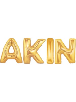 Pembecin Doğum Günü Akın Altın Folyo Balon Set 40CM Isim Balon