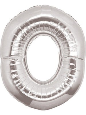 Pembecin  Balon 0 Rakamı Gümüş 100 cm Folyo Balon