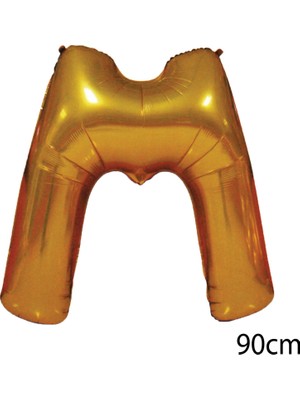 Pembecin  90 cm M Harfi Folyo Balon Altın