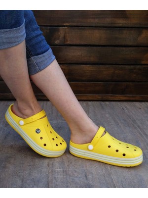 Shonex Uniseks Sarı Şeritli Yazlık Sandalet