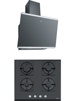 Franke Fpj 615 V Bk/ss Siyah Davlumbaz Fhns 604 4g Bk C Siyah Ocak 2li Ankastre Set