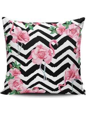 Alkan Homes Kırlent Dünyası Sevimli Flamingo Dijital Baskılı Kırlent Kılıfı