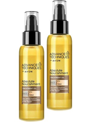 Avon Advance Techniques 100 Ml İkili Set Saç Bakım Yağı Tüm Saçlar İçin Argan ve Hindistan Cevizi Yağı