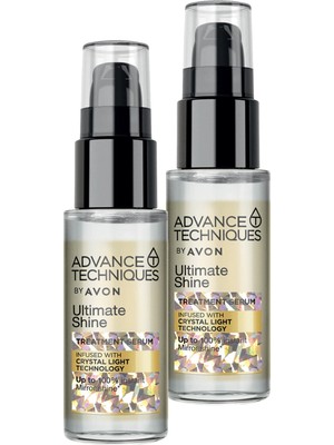 Avon Advance Techniques Ultimate Shine Saç Serumu 2×30 ml – Kristal Işık Teknolojisiyle Anında Ayna Parlaklığı, Tüm Saç Tiplerine Uygun Günlük Bakım