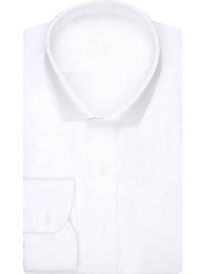 Süvari Slim Fit Beyaz Erkek Gömlek