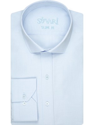 Süvari Slim Fit Soluk Mavi Erkek Gömlek