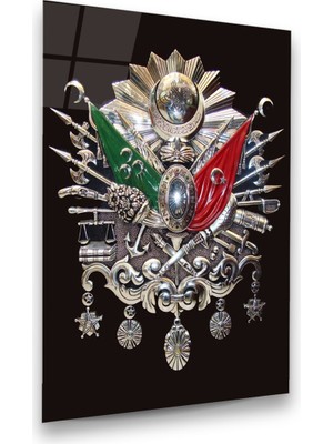 Glass Art Osmanlı Tuğrası Dikey Cam Tablo