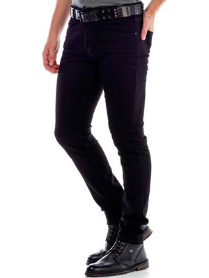 Cipo & Baxx CD319A Siyah Slim Fit Rahat Erkek Jean Kot Pantolon